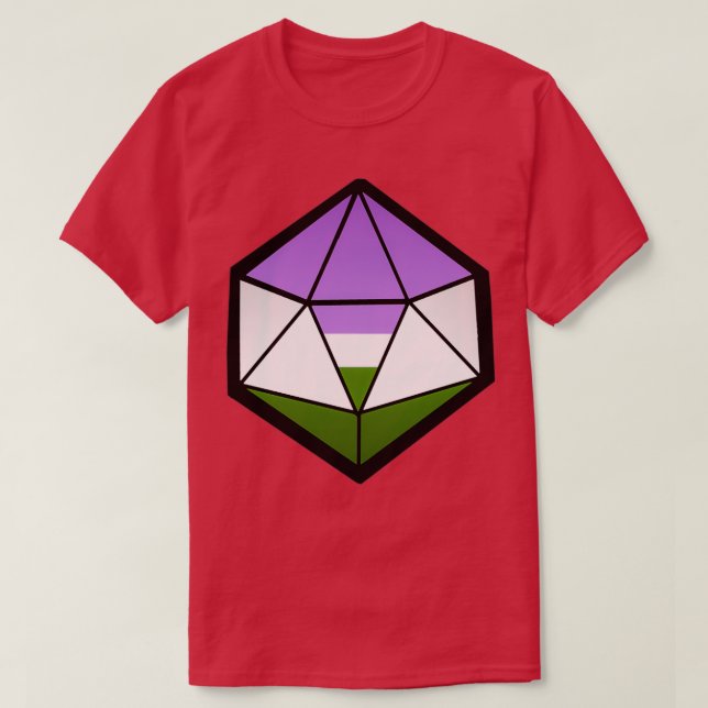 T-shirt Genderqueer Pride D20 (Design devant)