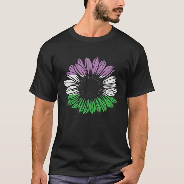 T-shirt Genderqueer Pride Flower (Devant)