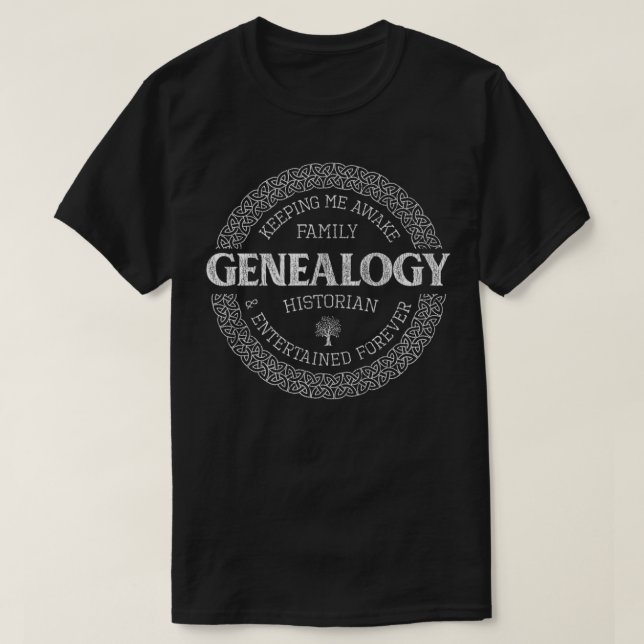 T-shirt généalogiste, historien familial (Design devant)