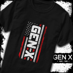 T-shirt Génération X Fière Gen Xer Drapeau Américain Gen X