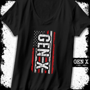 T-shirt Génération X Gen Xer Drapeau Américain Fier Gen X