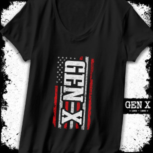 T-shirt Génération X Gen Xer Fier American Flag Gen X