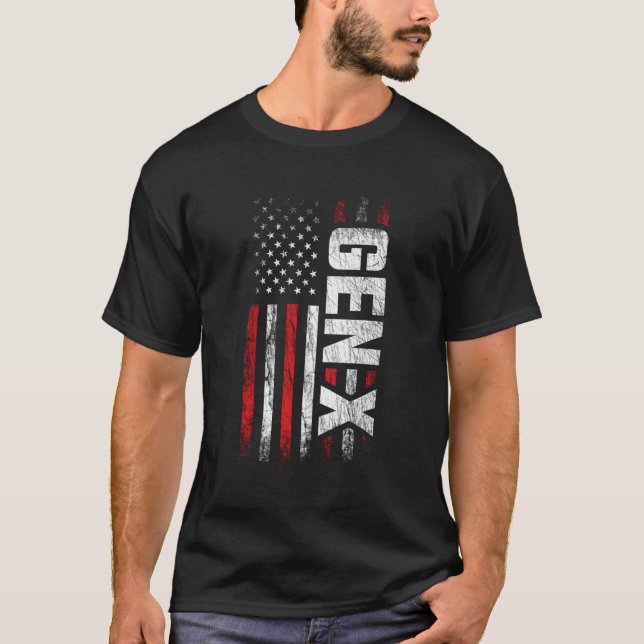 T-shirt Génération X Gen Xer Gen X American Flag Gen X (Devant)
