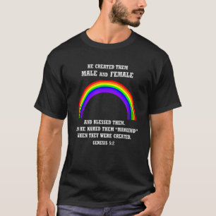 T-shirt Genèse 5 2 Dieu Créé Homme Femme Bible Chrétienne