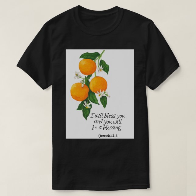 T-shirt Genèse de fruits orange 12:2 (Design devant)