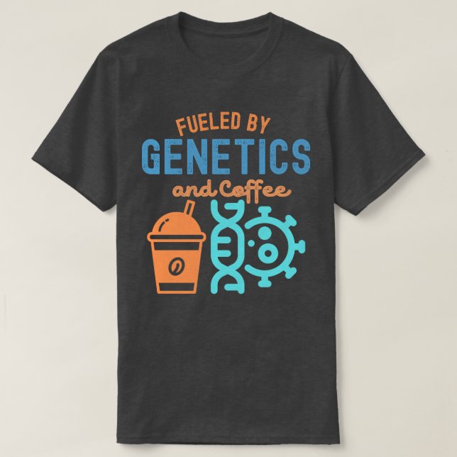 T-shirt Génétique et café, citations de génétique (Design devant)