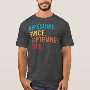 T-shirt Génial depuis septembre 2018 Cadeau pour le 4e ann
