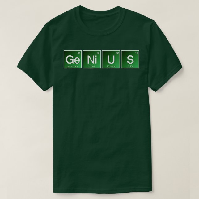 T-shirt Génie Bref Chimie Mauvaise science Sy périodique (Design devant)