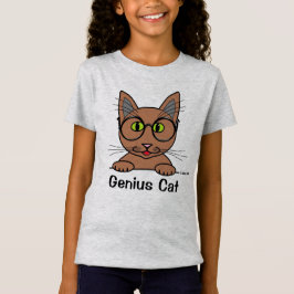 T-Shirt Génie Chat Avec Lunettes Drôle