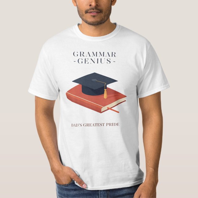 T-shirt Génie de la grammaire – la plus grande fierté de p (Devant)