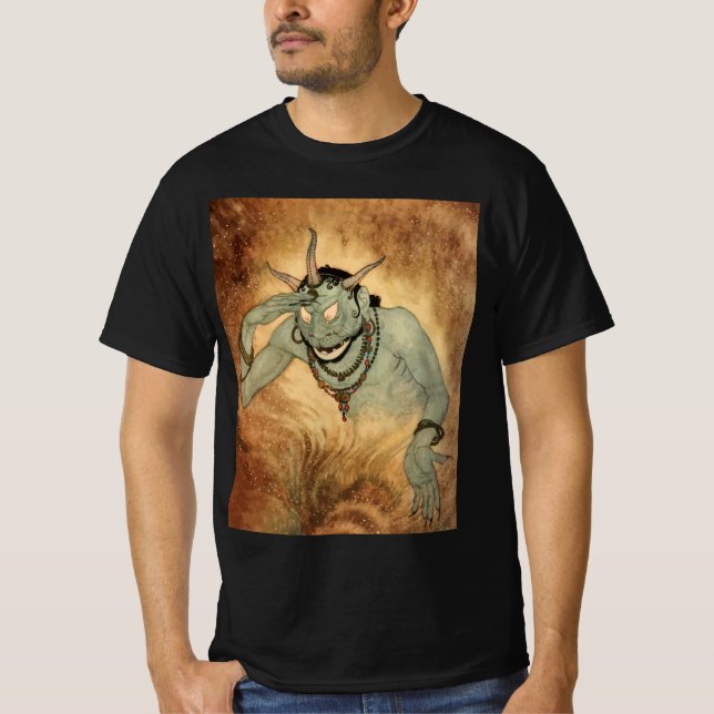 T-shirt Génie des nuits arabes par Edmund Dulac (Devant)