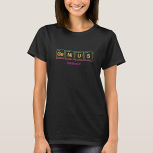 T-shirt Génie Écrit Dans Les Éléments Du Tableau Périodiqu