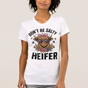 T-shirt Génisse drôle de vache papillon floral design vint