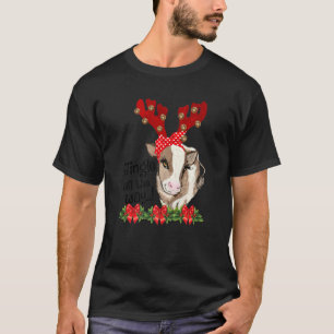 T-shirt Génisse Vive le Rêve Vache Joyeux Noël Ferme