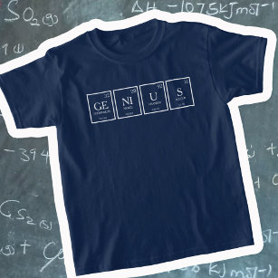 T-shirt Genius éléments de table périodique nom chimique