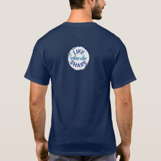 T-shirt "Genre, Abonnez-vous, Partagez" Word Tee.