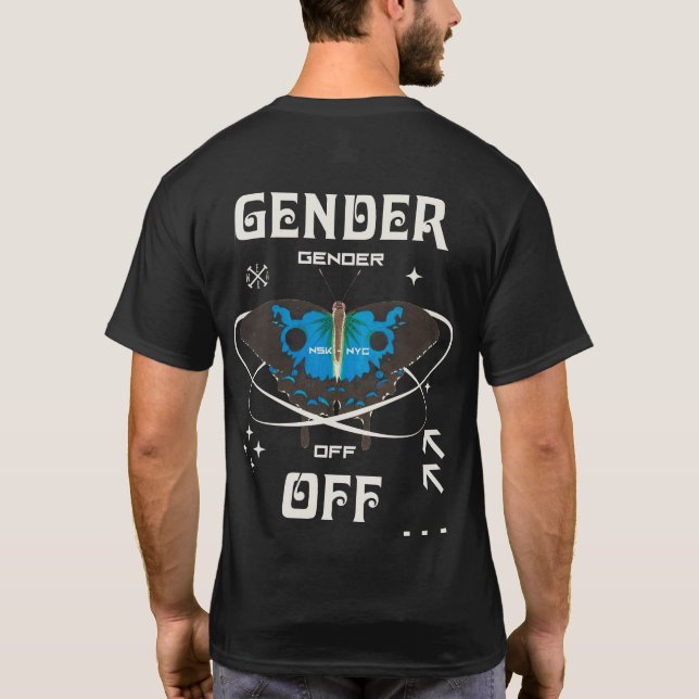 T-shirt Genre Off Ellipse BTF foncé, Fierté non-binaire (Dos)