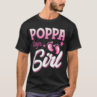 T-shirt Genre Reveal Poppa Dit Girl Matching Famille Bébé