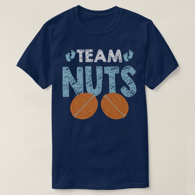 T-shirt Genre révéler équipe noix garçon jumelé famille bé (Design devant)