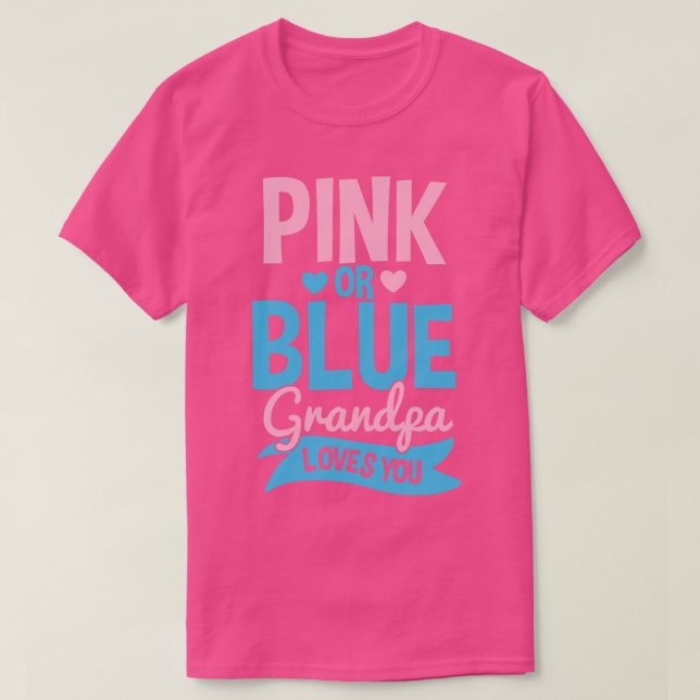 T-shirt Genre Révéler grand-père rose ou bleu 2 (Design devant)