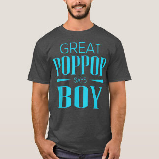 T-shirt Genre Révéler Grand Poppop Dit Garçon Correspondan