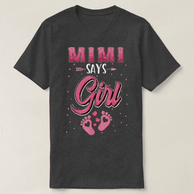 T-shirt Genre révéler Mimi dit Fille bébé jumeler famille (Design devant)