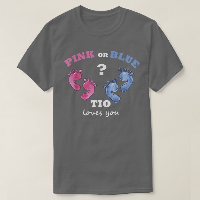 T-shirt Genre révéler oncle de tio, rose ou bleu tio aime  (Design devant)