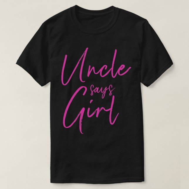 T-shirt Genre révéler oncle dit fille jumelle bébé famille (Design devant)