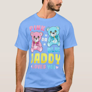 T-shirt Genre Révéler papa papa père rose ou bleu T-Shir