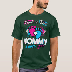 T-shirt Genre Révéler Rose Ou Bleu Maman Aime Vous Pregnan