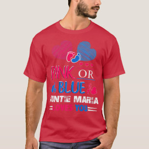 T-shirt Genre Révéler Rose Ou Bleu Tante Maria Vous Aime