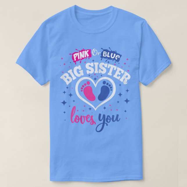 T-shirt Genre Revey Party Douche rose ou bleu grande soeur (Design devant)