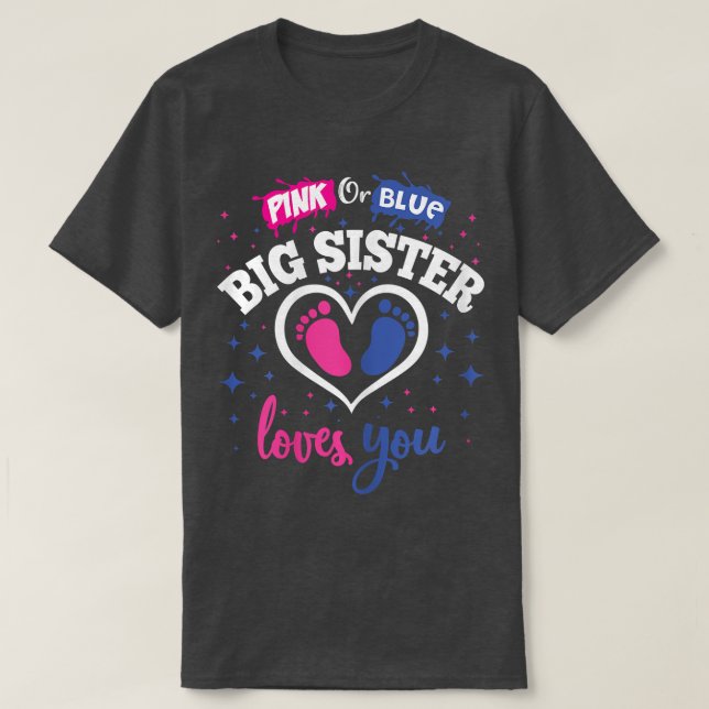 T-shirt Genre Revey Party Douche rose ou bleu grande soeur (Design devant)