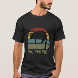 T-shirt Gens dégueu Chat Noir Paresseux Introverti Anti So