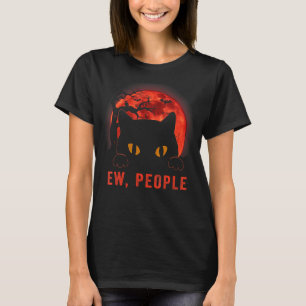 T-shirt Gens drôles de chats noirs aux yeux méchants minou