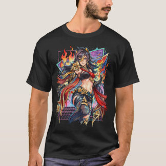 T-shirt Genshin Dehya Cheveux longs foncés striés d'or Vap