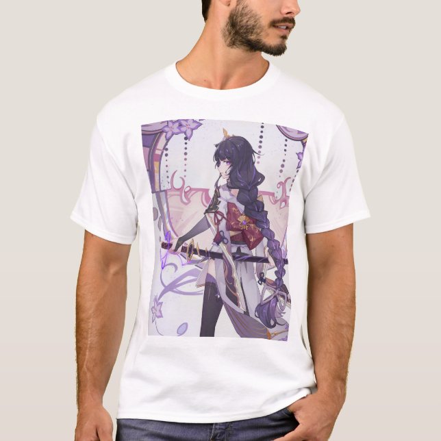 T-shirt Genshin impact Baal feuilles de sakura (Devant)