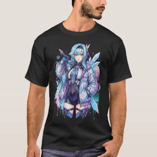 T-shirt Genshin Impact Eula Vaporwave Esthétique Synthé Né