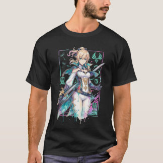 T-shirt Genshin Impact Jean Blonde Queue à Chevalier de Fa