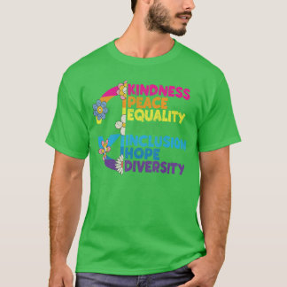 T-shirt Gentillesse Paix Égalité Amour Inclusion Espoir Di