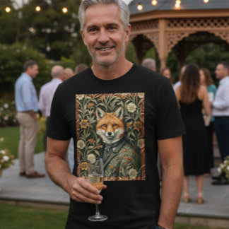 T-shirt Gentleman Fox in Evening Attire Vintage Woodland