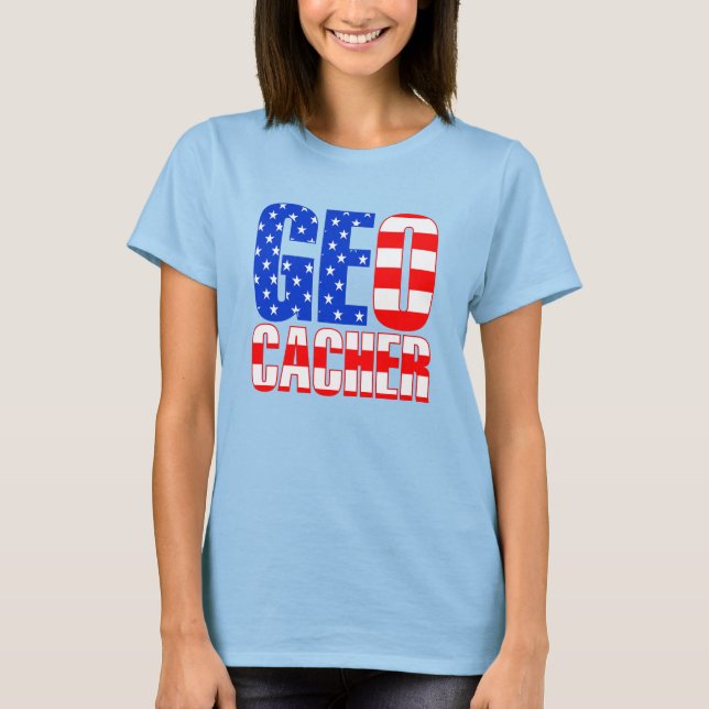 T-shirt Geocacher américain (Devant)