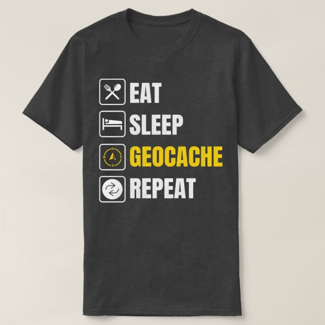 T-shirt Geocashing Geocahing Geocacher Geocache Geocache G (Design devant)