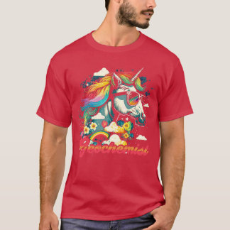 T-shirt Géochimiste de la licorne arc-en-ciel