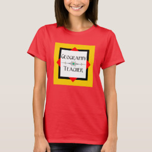T-shirt Géographie Bloc de couleurs de l'enseignant
