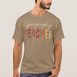 T-shirt Geography Teacher leopard Fall Autumn Lovers Thank