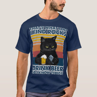T-shirt Géologie Géologue Rocks Boire Bière Chat