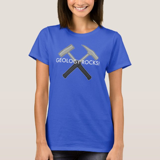 T-shirt géologie rocks! Logo du marteau de rock du géologu (Devant)