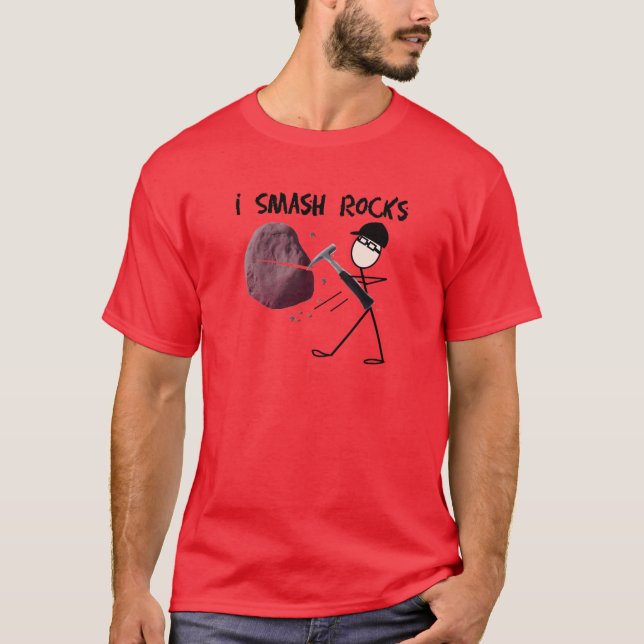 T-shirt Géologue Stickman "que je le fracas bascule " (Devant)