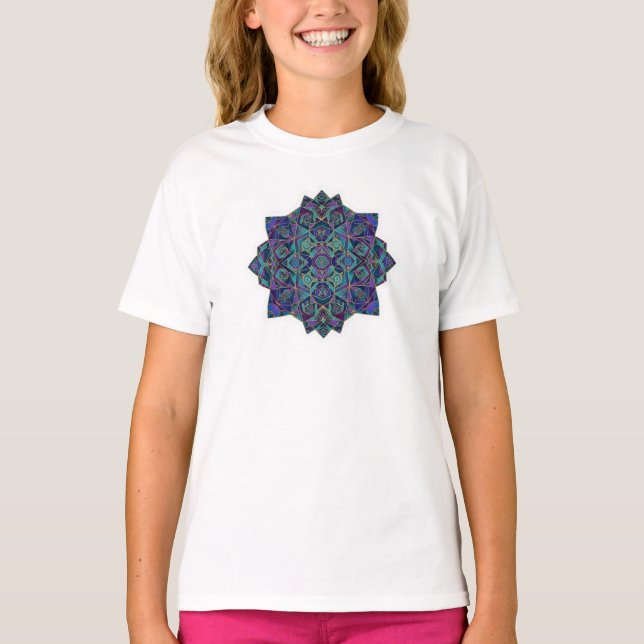 T-shirt Geometric Mandala Sacred Pattern Abstract Art (Devant)